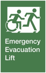 Emergency Evacuation Lift Right Hand Accessible Exit Sign Project Wheelchair Accessible Means of Egress Icon