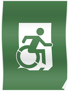 Wheelie Man Exit Sign TM Logo Poster