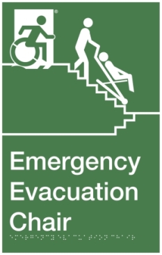 Emergency Evacuation Chair Exit Sign
