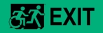 Right Hand Black on New Green Exit Running Man Wheelie Man Wheelchair Accessible Exit Sign