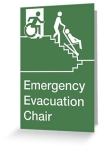 Accessible Exit Sign Project Wheelchair Wheelie Man Symbol Means of Egress Icon Disability Emergency Evacuation Fire Safety Chair Greeting Card 1