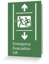 Accessible Exit Sign Project Wheelchair Wheelie Running Man Symbol Means of Egress Icon Disability Emergency Evacuation Fire Safety Lift Elevator Greeting Card 3
