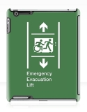 Accessible Exit Sign Project Wheelchair Wheelie Running Man Symbol Means of Egress Icon Disability Emergency Evacuation Fire Safety Lift Elevator iPad Case 2