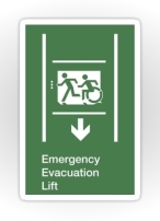 Accessible Exit Sign Project Wheelchair Wheelie Running Man Symbol Means of Egress Icon Disability Emergency Evacuation Fire Safety Lift Elevator Sticker 11