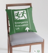 Accessible Exit Sign Project Wheelchair Wheelie Running Man Symbol Means of Egress Icon Disability Emergency Evacuation Fire Safety Lift Elevator Throw Pillow 6