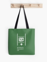 Accessible Exit Sign Project Wheelchair Wheelie Running Man Symbol Means of Egress Icon Disability Emergency Evacuation Fire Safety Lift Elevator Tote Bag 9