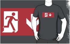 Running Man Fire Safety Exit Sign Emergency Evacuation Adult T-Shirt 110