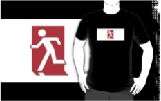 Running Man Fire Safety Exit Sign Emergency Evacuation Adult T-Shirt 122