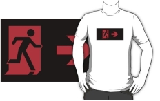 Running Man Fire Safety Exit Sign Emergency Evacuation Adult T-Shirt 128