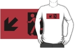 Running Man Fire Safety Exit Sign Emergency Evacuation Adult T-Shirt 22