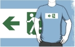 Running Man Fire Safety Exit Sign Emergency Evacuation Adult T-Shirt 25