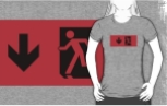 Running Man Fire Safety Exit Sign Emergency Evacuation Adult T-Shirt 41