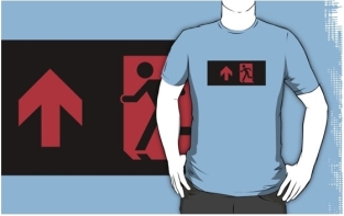 Running Man Fire Safety Exit Sign Emergency Evacuation Adult T-Shirt 6