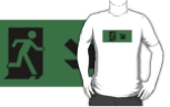 Running Man Fire Safety Exit Sign Emergency Evacuation Adult T-Shirt 60