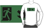 Running Man Fire Safety Exit Sign Emergency Evacuation Adult T-Shirt 60