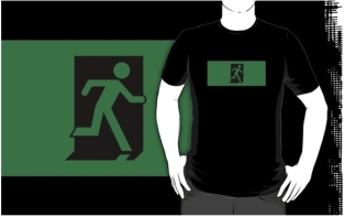 Running Man Fire Safety Exit Sign Emergency Evacuation Adult T-Shirt 69