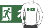 Running Man Fire Safety Exit Sign Emergency Evacuation Adult T-Shirt 75