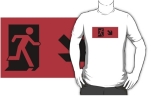 Running Man Fire Safety Exit Sign Emergency Evacuation Adult T-Shirt 77