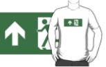 Running Man Fire Safety Exit Sign Emergency Evacuation Adult T-Shirt 80