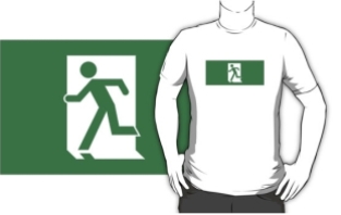 Running Man Fire Safety Exit Sign Emergency Evacuation Adult T-Shirt 88