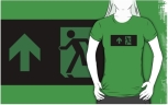 Running Man Fire Safety Exit Sign Emergency Evacuation Adult T-Shirt 96