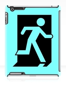 Running Man Fire Safety Exit Sign Emergency Evacuation Apple iPad Tablet Case 158