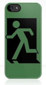 Running Man Fire Safety Exit Sign Emergency Evacuation Apple iPhone 5 Mobile Phone Case 1