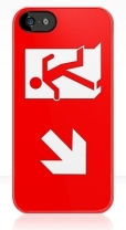 Running Man Fire Safety Exit Sign Emergency Evacuation Apple iPhone 5 Mobile Phone Case 130