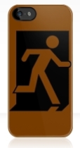 Running Man Fire Safety Exit Sign Emergency Evacuation Apple iPhone 5 Mobile Phone Case 161