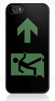 Running Man Fire Safety Exit Sign Emergency Evacuation Apple iPhone 5 Mobile Phone Case 2