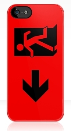 Running Man Fire Safety Exit Sign Emergency Evacuation Apple iPhone 5 Mobile Phone Case 43