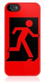 Running Man Fire Safety Exit Sign Emergency Evacuation Apple iPhone 5 Mobile Phone Case 45