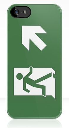 Running Man Fire Safety Exit Sign Emergency Evacuation Apple iPhone 5 Mobile Phone Case 62