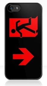 Running Man Fire Safety Exit Sign Emergency Evacuation Apple iPhone 5 Mobile Phone Case 87