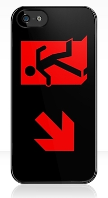 Running Man Fire Safety Exit Sign Emergency Evacuation Apple iPhone 5 Mobile Phone Case 89
