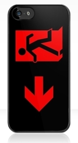 Running Man Fire Safety Exit Sign Emergency Evacuation Apple iPhone 5 Mobile Phone Case 91