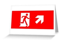 Running Man Fire Safety Exit Sign Emergency Evacuation Greeting Card 12