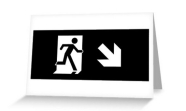 Running Man Fire Safety Exit Sign Emergency Evacuation Greeting Card 120