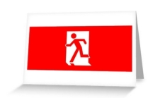 Running Man Fire Safety Exit Sign Emergency Evacuation Greeting Card 14