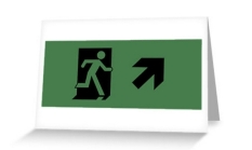 Running Man Fire Safety Exit Sign Emergency Evacuation Greeting Card 2