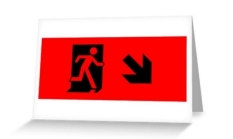 Running Man Fire Safety Exit Sign Emergency Evacuation Greeting Card 41