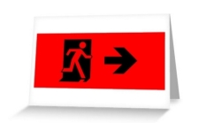 Running Man Fire Safety Exit Sign Emergency Evacuation Greeting Card 43