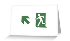 Running Man Fire Safety Exit Sign Emergency Evacuation Greeting Card 75