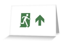 Running Man Fire Safety Exit Sign Emergency Evacuation Greeting Card 84