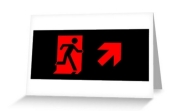 Running Man Fire Safety Exit Sign Emergency Evacuation Greeting Card 93