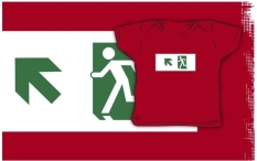 Running Man Fire Safety Exit Sign Emergency Evacuation Kids T-Shirt 101