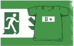Running Man Fire Safety Exit Sign Emergency Evacuation Kids T-Shirt 106