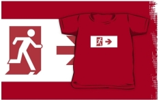 Running Man Fire Safety Exit Sign Emergency Evacuation Kids T-Shirt 15