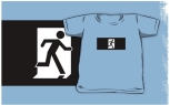 Running Man Fire Safety Exit Sign Emergency Evacuation Kids T-Shirt 25