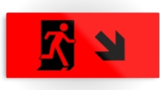 Running Man Fire Safety Exit Sign Emergency Evacuation Printed Metal 106